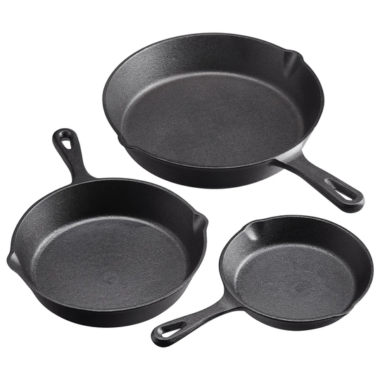 Cooks Professional 3 Pieces Cast Iron Non Stick Cookware Set