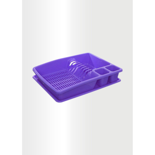 (Purple) Plastic Dish Drainer Utensil Holder Dish Rack