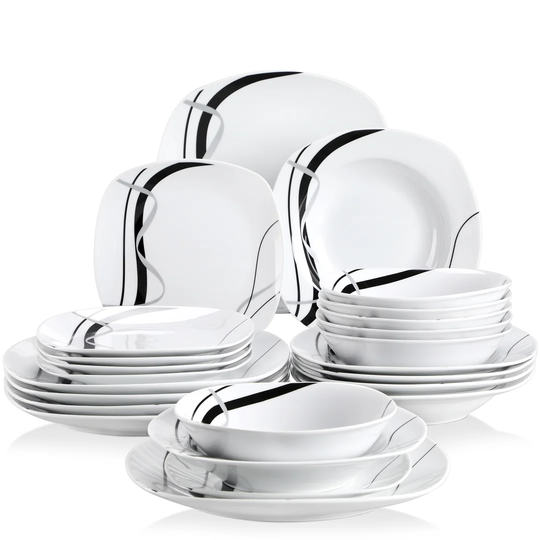 Fionc 24 Piece Dinnerware Set, Service for 6