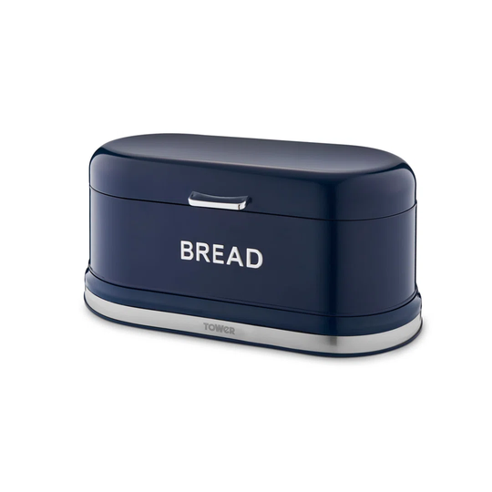 Tower T826170GRP Belle Bread Bin with Embossed Chrome Lettering, Graphite, Steel