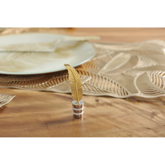 Gold Feather Bottle Stopper
