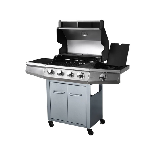 HabitatetJardin 5 - Burner Free Standing Natural Gas Grill with Side Burner and Cabinet