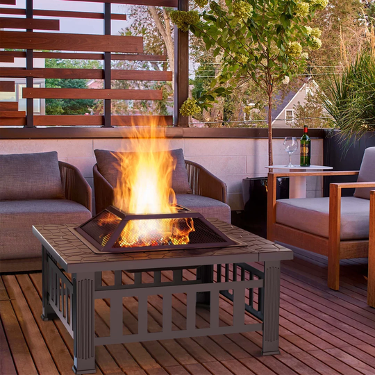 Marchese 48Cm H x 81.2Cm W Iron Wood Burning Outdoor Fire Pit