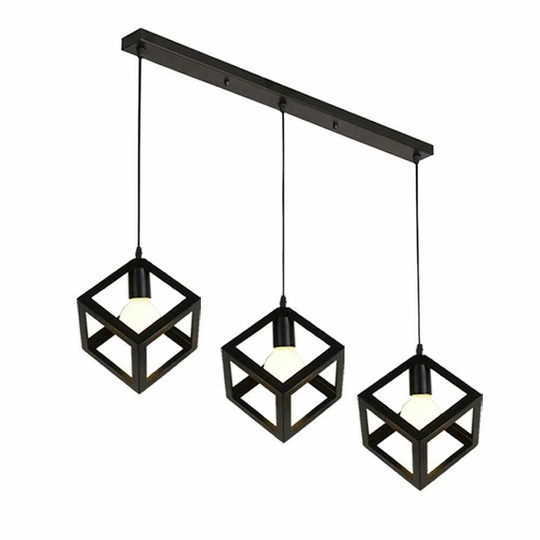 Barreto 3-Light Kitchen Island Rectangle Pendant with PVC Accents