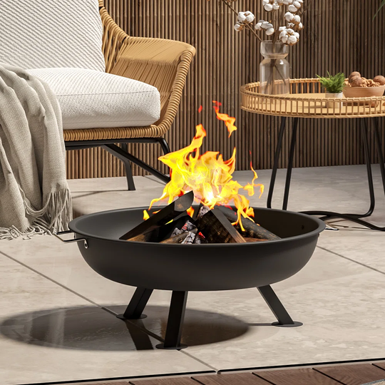 Giada 24Cm H x 58Cm W Cast Iron Wood Burning Outdoor Fire Pit