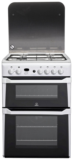 Indesit ID60G2W 60cm Double Oven Gas Cooker - White