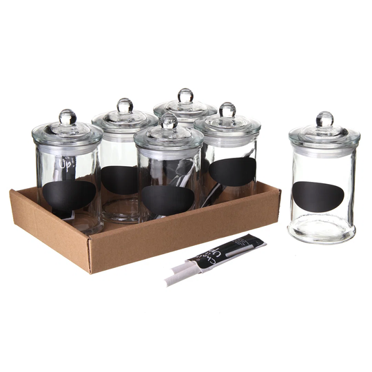 Chalkboard 6 Piece Kitchen Canister Set