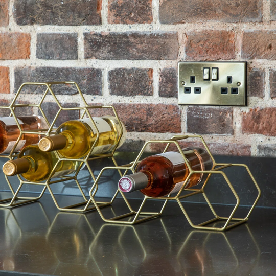 Honeycomb Wine Rack X3 Ant Brass 280X130x150mm