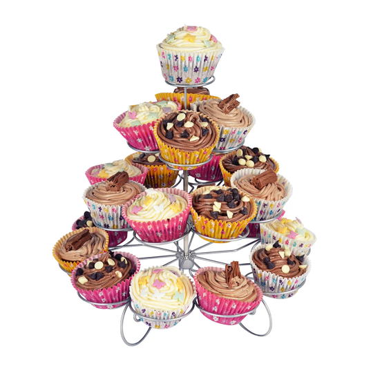 Space Cup Cake Stand in Silver
