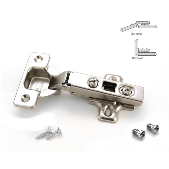 35mm KITCHEN CABINET CUPBOARD WARDROBE CLIP-ON HINGES FULL OVERLAY + EU SCREWS