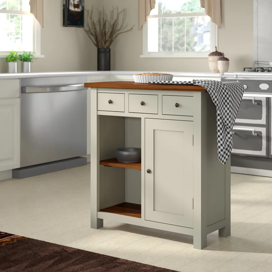 Braes Ridge 2 Toned Solid Wood Kitchen Island