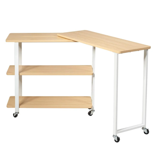 Rolling Coffee L-Shape Desk