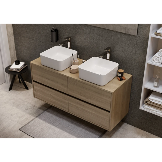 White Ceramic Square Bathroom Sink