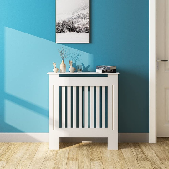 (Modern Wood MDF Cabine With Free Mounting Bracket Small) Chelsea Radiator Cover Modern Slatted Grill Slats White Painted MDF Cabinet