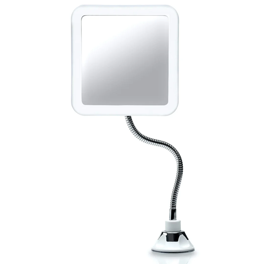 Flexible Magnifying Mirror 10X With LED Light And Gooseneck, Lighted Travel Makeup Mirror, Lock Suction, Natural Daylight LED, Cordless And Portable (