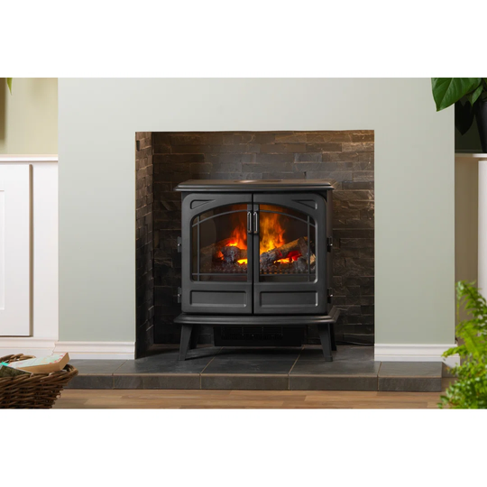 Dimplex Fortose FOR20 2kW Optimyst large cast iron effect electric stove fire with remote, 66cm W