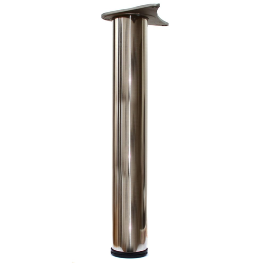 2 x 1100mm Adjustable Brushed Chrome Breakfast Bar Worktop Support Table Leg 60mm Diameter