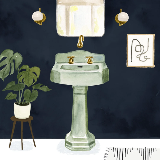 Boho Bath Sinks II By Victoria Borges - Wrapped Canvas Painting Print