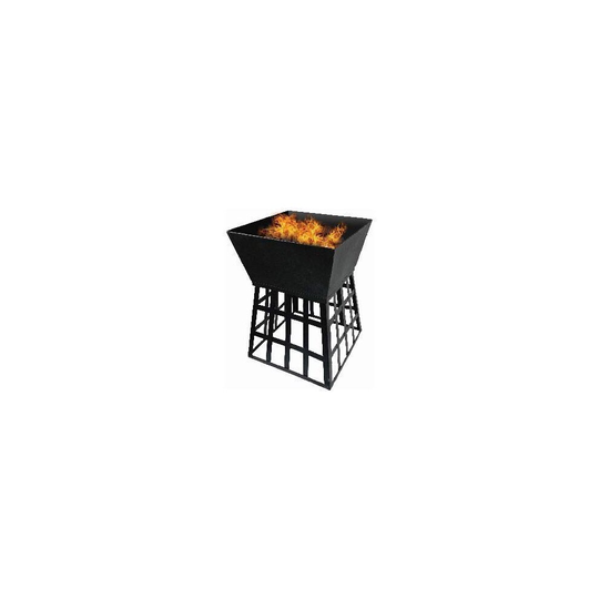 Black Outdoor Fire Pit with Galvanised Cooking Grill BBQ