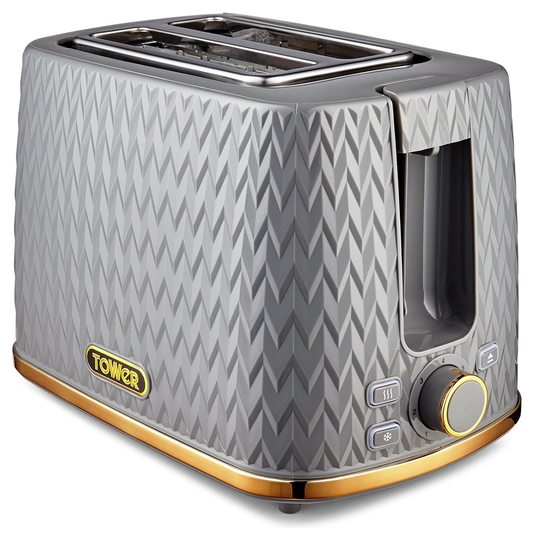 Tower T20054GRY Empire 2 Slice Toaster - Grey