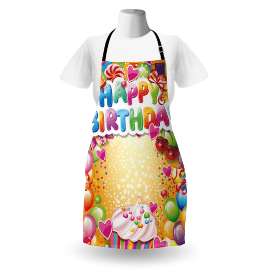 Balloons and Cupcake Cherry Hearts Apron