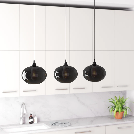 Zula 3 - Light Kitchen Island Globe Pendant with Glass Accents