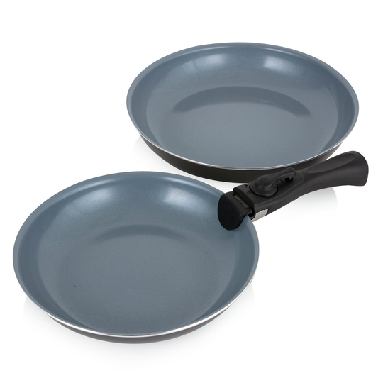 Tower Freedom 2 Piece Aluminium Frying Pan Set - Black