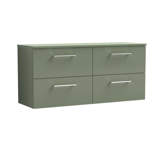 120.5Cm Wall Mounted Bathroom Vanity Base Only in Green Satin