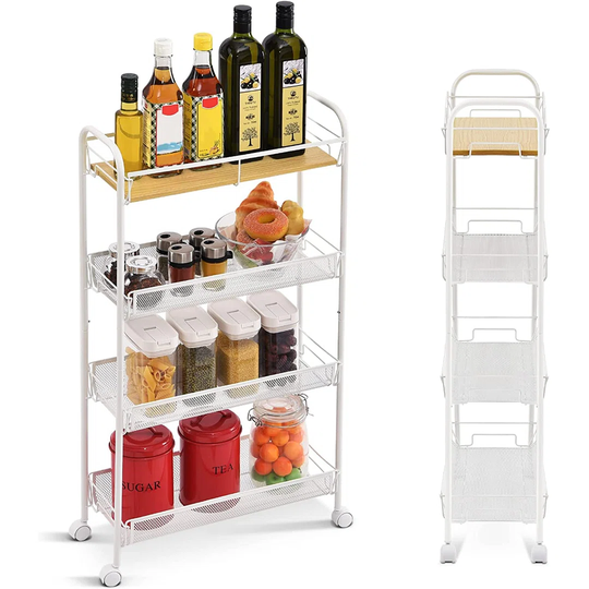Tasia 43.5Cm Wide Rolling Kitchen Trolley
