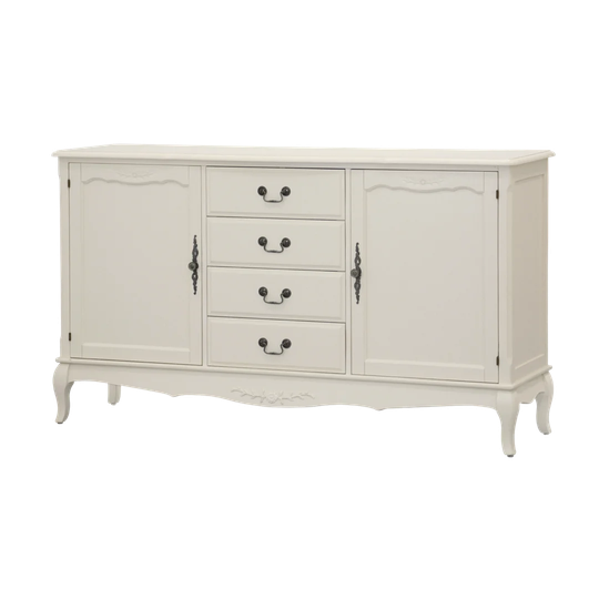 Burton 160 Cm Wide 4 Drawer Birch Wood Sideboard