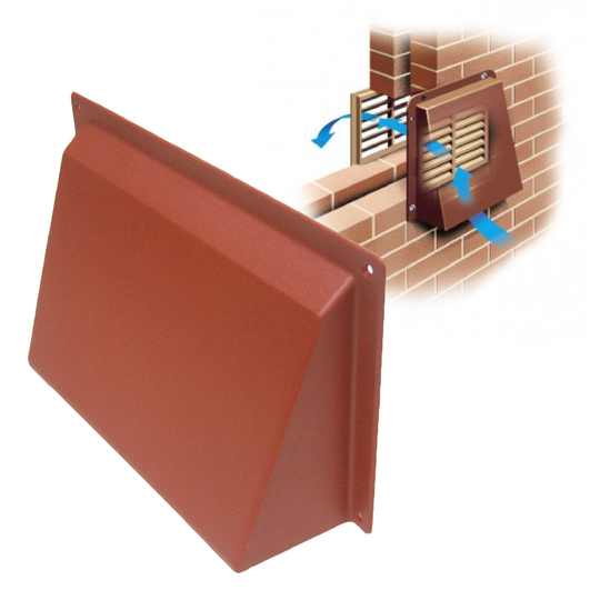 Terracotta Hooded Cowl 9" x 6" Air Bricks Grilles Extractors Vents Cover