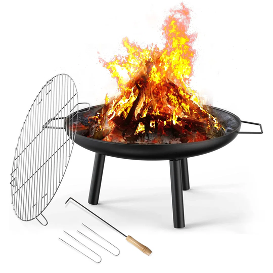 Fire Pits For Garden,Large Cast Iron Outdoor Heaters & Fire Pits,Log Wood Charcoal Fire Bowl For BBQ Camping Patio Wood Burners Firepit