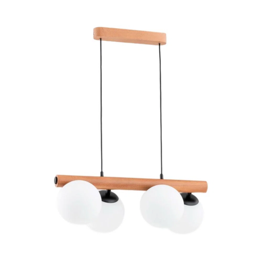 Tidioute 4 - Light Kitchen Island Bulb Pendant with Wood Accents