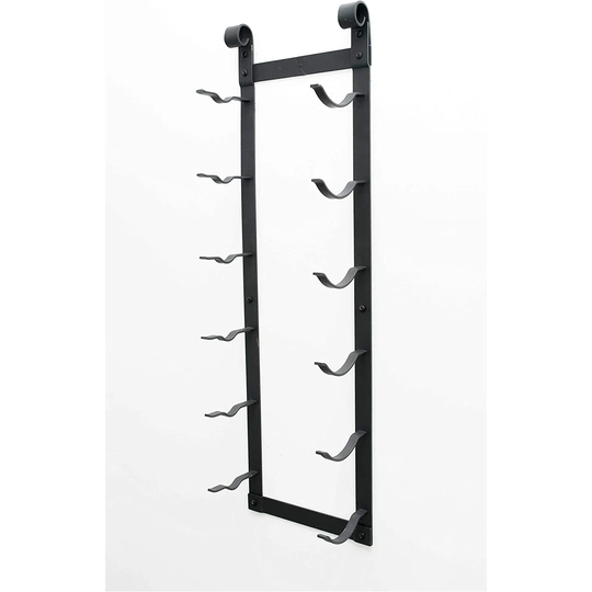 6 Bottle Wall Mounted Wine Rack Stylish Modern Wine Storage With Label Forward Design (Matte Black, Set Of 1)