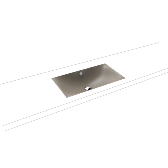 Silenio Warm Grey Steel Enamel Rectangular Under Counter Bathroom Sink