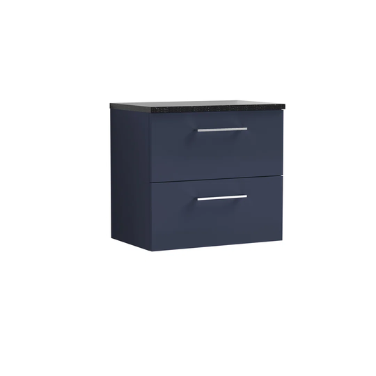 60.5Cm Wall Mounted Single Bathroom Vanity Base Only in Electric Blue/Black