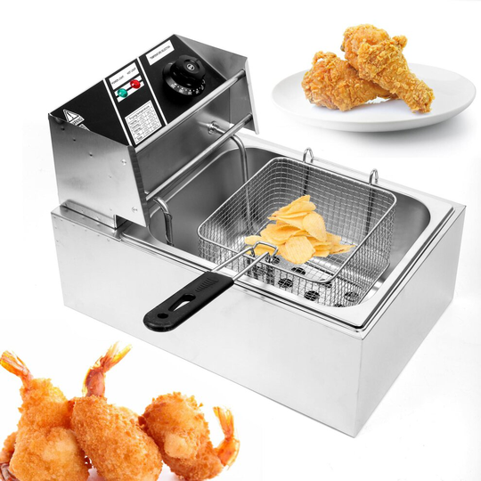 10L 2500W Commercial Electric Deep Fryer Fat Chip Single Tank Kitchen