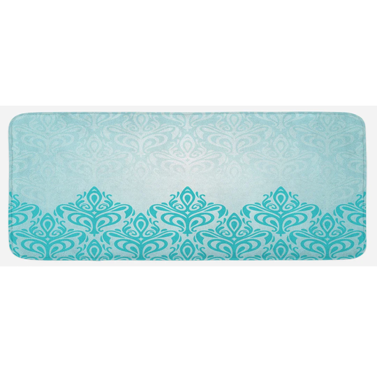 Laisha Turquoise European Victorian Design Kitchen Mat