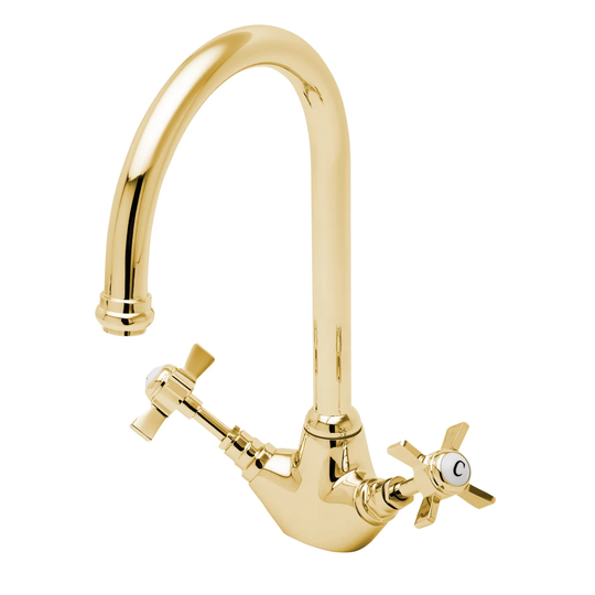 Mono Cross Handle Sink Mixer Twin Lever Monobloc Tap