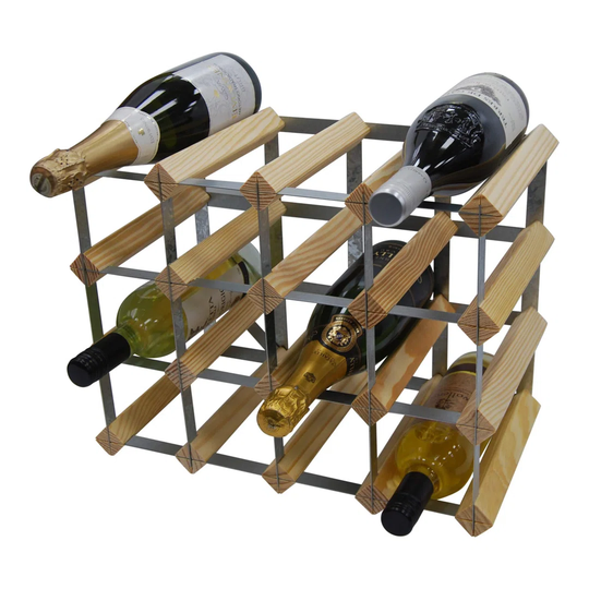 16 Bottle 4X3 Traditional Wine Rack - Fully Assembled - FSC Certified Natural Pine