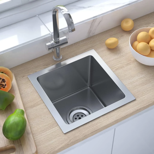 Belfry Kitchen Handmade Kitchen Sink With Strainer Stainless Steel