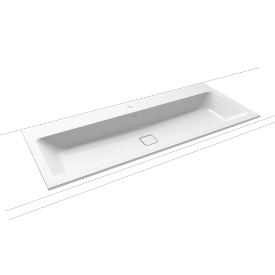 Pergamon White Steel Enamel Rectangular Inset Basin Bathroom Sink