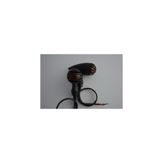 Black Aluminium Prison Grille Bulb Indicators for Motorcycle Motorbike