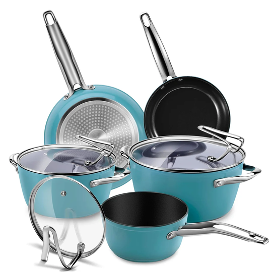 Belfry Kitchen Roth 8 Piece Aluminium Non Stick Cookware Set