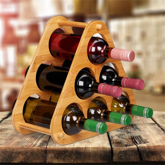 Villanueva 6 Bottle Tabletop/Countertop Wine Bottle Rack in Light Brown