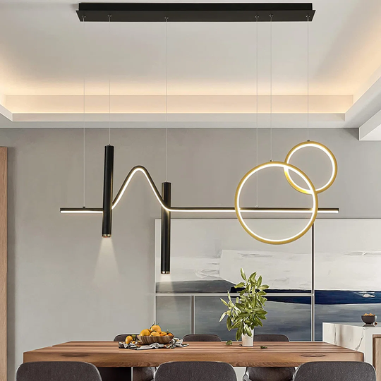 Lorisa 5-Light Kitchen Island Geometric LED Pendant