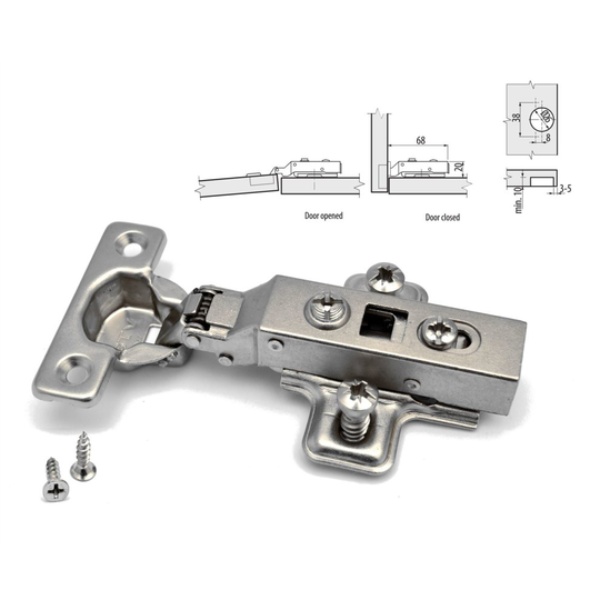 30 x GTV SOFT CLOSE 26mm KITCHEN CABINET DOOR HINGE PLATE & SCREWS