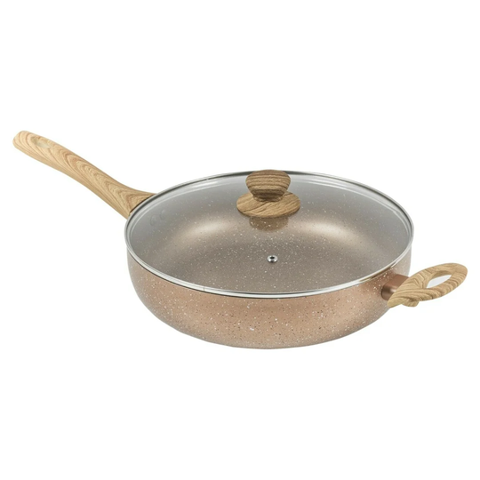 Deep 2 Handles Non-Stick Frying Pan with Lid