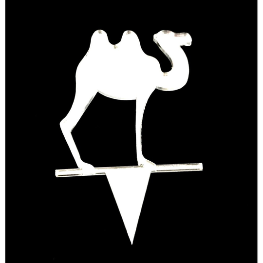 (Silver, Pack 12, 6cm Cupcake Toppers) Camel Cake Toppers