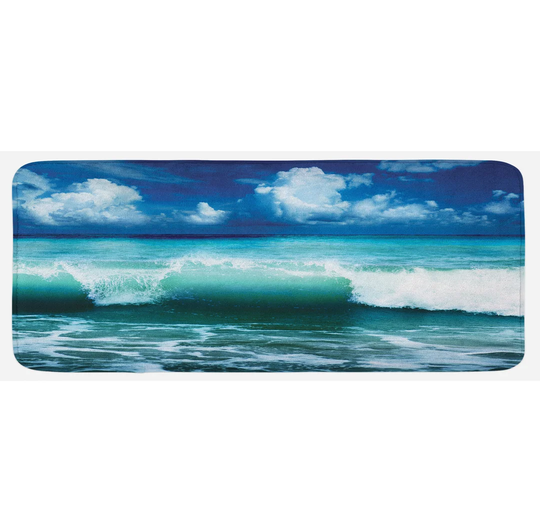 Ocean Kitchen Mat Caribbean Seascape Waves